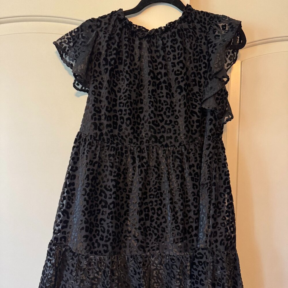 Elegant Black Leopard Print Dress